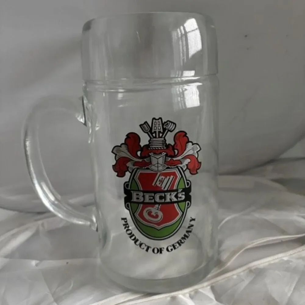 Beck’s Product Of Germany Heavy Glass Tall Beer Mug